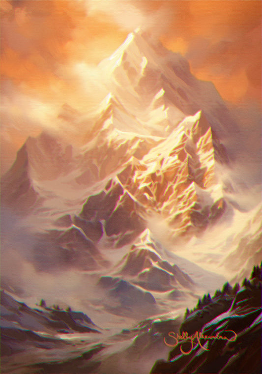 "Glowing Peak" ROLLED CANVAS Print