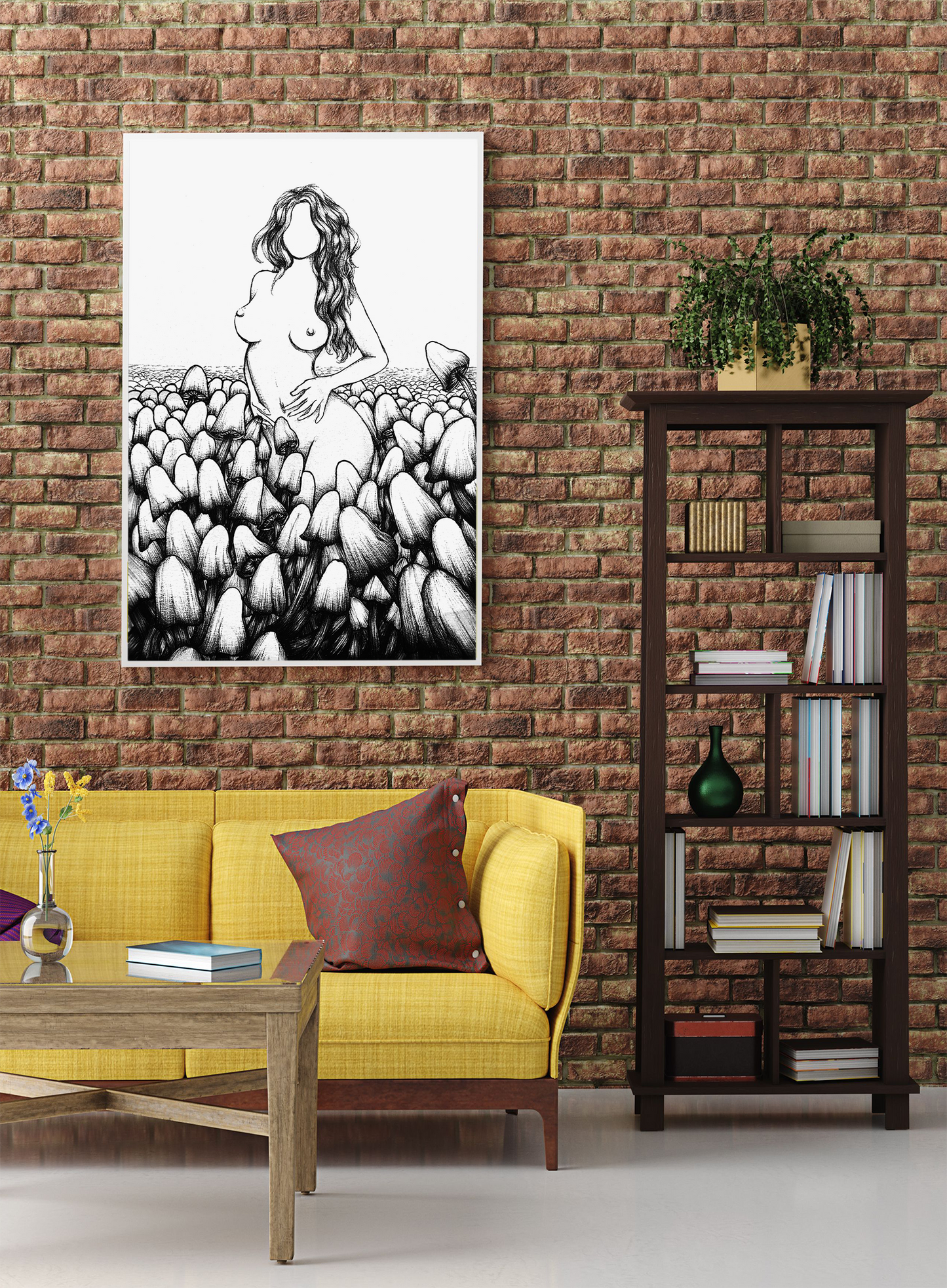 "Mushroom Girl" ROLLED CANVAS Print