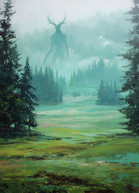 “The Old God Still Walks Here" ROLLED CANVAS Print