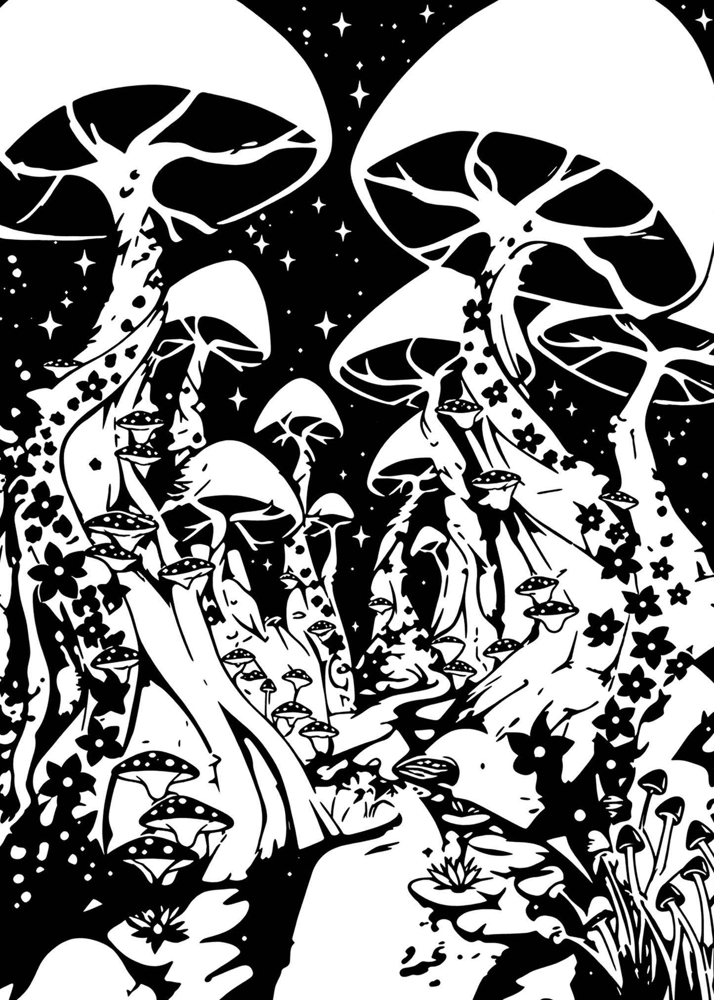 "Mushroom Forest" ROLLED CANVAS Print